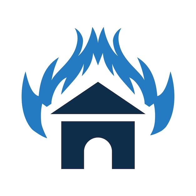Icono de fuego de desastre de quema Vector de color sencillo