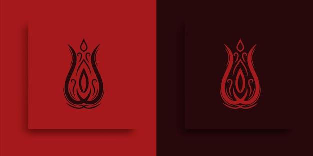 icono de fuego. diseño de logotipo de época