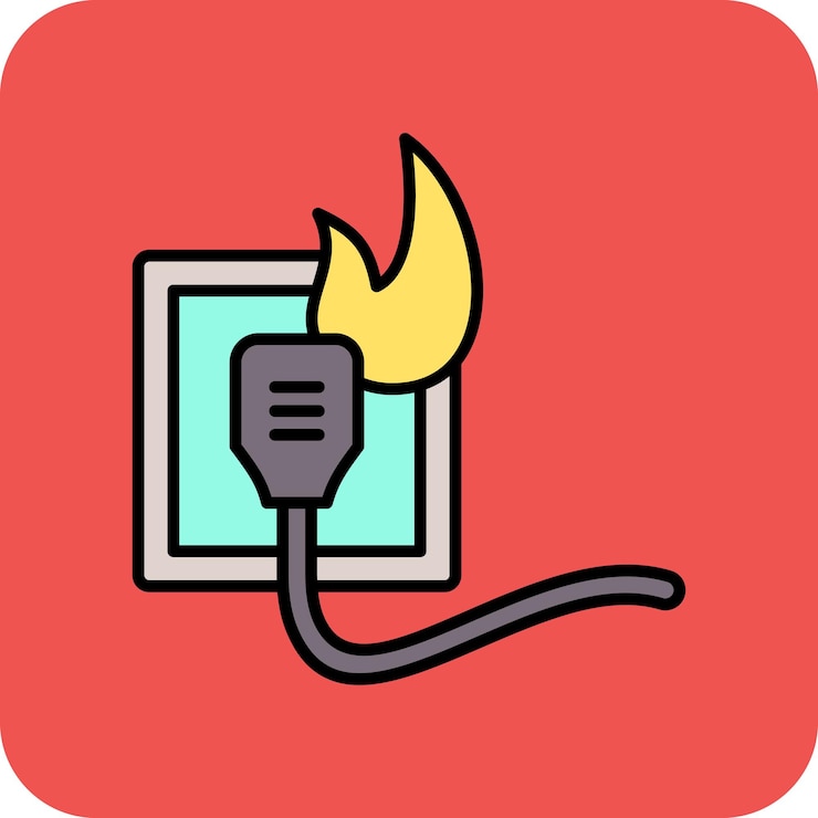 Vector el icono del fuego de la electricidad