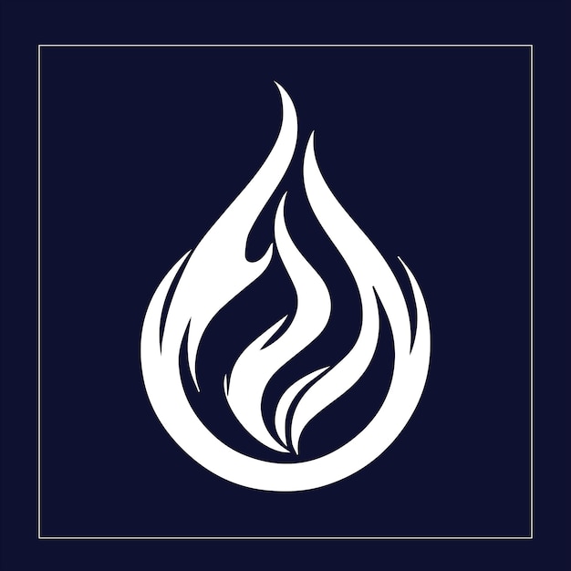 Icono de fuego Ilustración vectorial con fondo azul