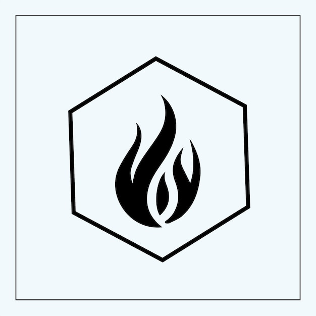 Ícono de fuego Ilustración vectorial con fondo blanco