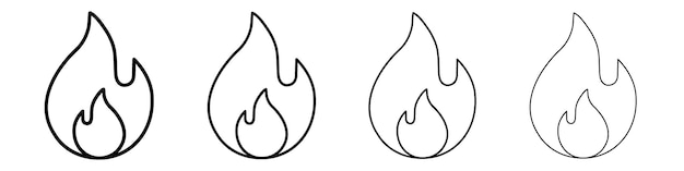 Icono de fuego de llama logotipo lineal aislado
