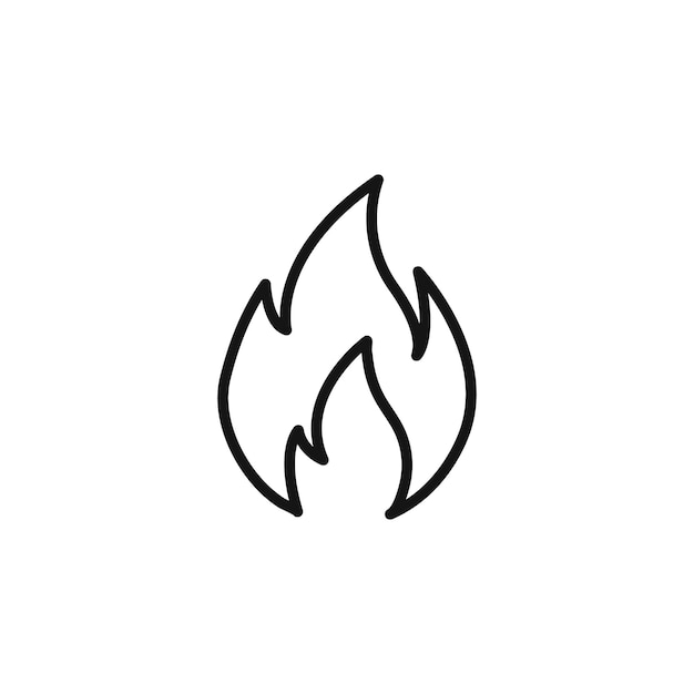 Icono de fuego de llama Vector plano aislado en contorno
