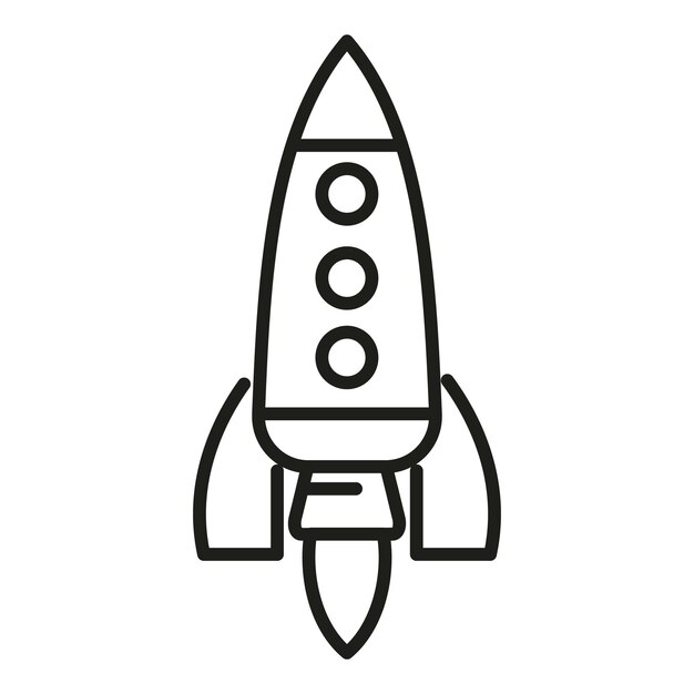 Icono de fuego de nave espacial vector de contorno idea de humo de cohete espacial