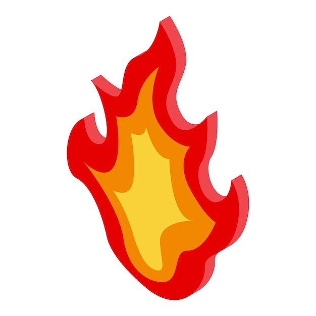 Icono de fuego de pasión Isométrico de icono de vector de fuego de pasión para diseño web aislado sobre fondo blanco