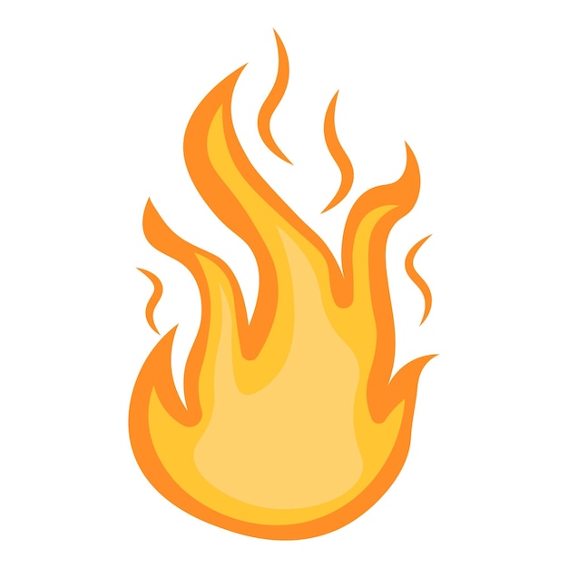 Icono de fuego sobre un fondo blanco ilustración vectorial