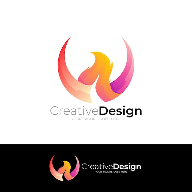 Icono de fuego Vector de diseño de logotipo de quema abstracta