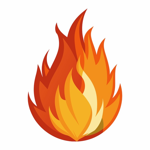 Icono de fuego vectorial en fondo blanco