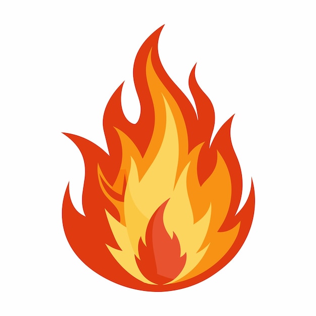 Icono de fuego vectorial en fondo blanco
