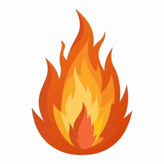 Icono de fuego vectorial en fondo blanco