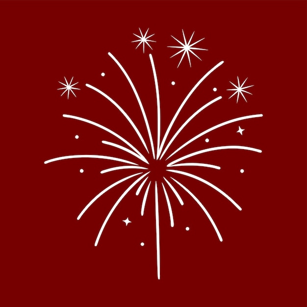 Icono de fuegos artificiales dibujado a mano Elemento vectorial del logotipo del año nuevo de color negro