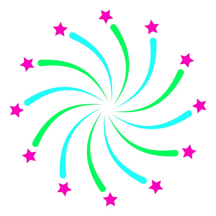 Vector icono de fuegos artificiales de fiesta espectáculo de luces del cielo nocturno aislado sobre fondo blanco