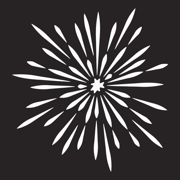 Icono de fuegos artificiales Ilustración vectorial aislada sobre fondo negro Plantilla de logotipo de diseño