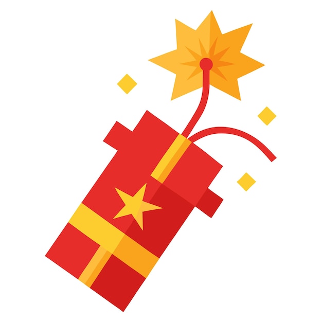 Icono de fuegos artificiales vectorial del Año Nuevo Chino