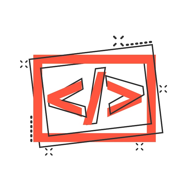 Icono de fuente abierta de dibujos animados vectoriales en estilo cómico Pictograma de ilustración de concepto de programación Api Concepto de efecto de salpicadura de negocio de tecnología de programador