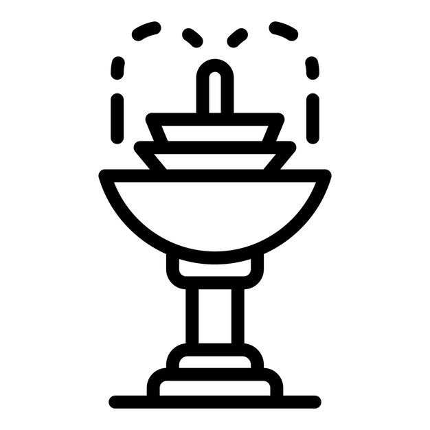 Icono de fuente de agua potable Icono de vector de fuente de bebida de contorno para diseño web aislado sobre fondo blanco