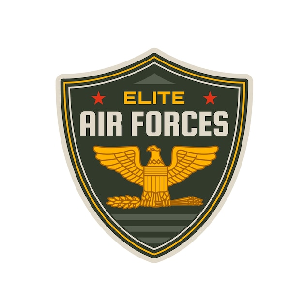 Vector icono de las fuerzas aéreas alas de águila y flechas en el escudo