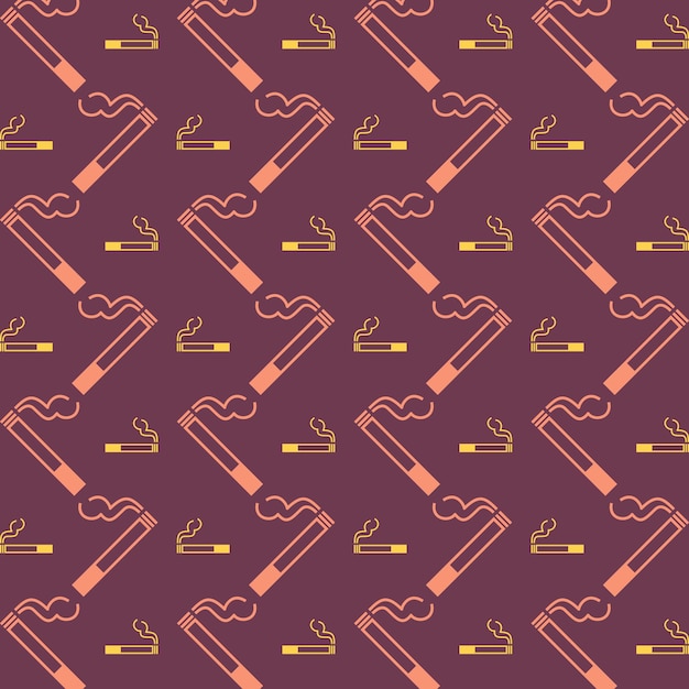 Icono de fumar Vector de moda patrón repetitivo fondo de ilustración de color marrón
