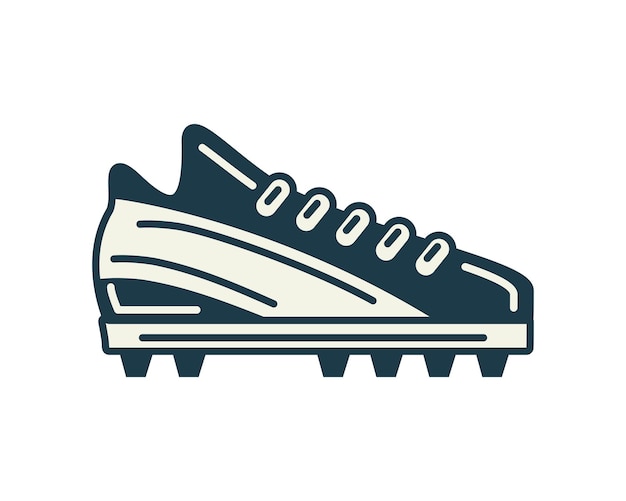 el icono del fútbol americano del zapato fondo blanco