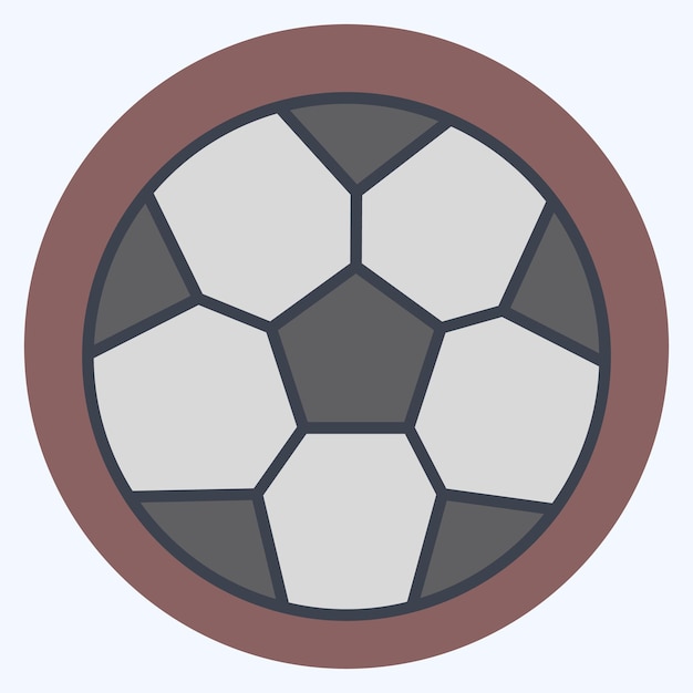 Icono de fútbol relacionado con el símbolo de fútbol estilo de color mate ilustración simple