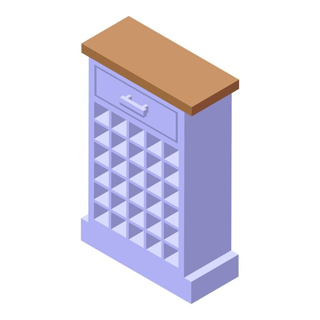 Icono del gabinete del hogar vector isométrico Comida de la habitación Caja de muebles