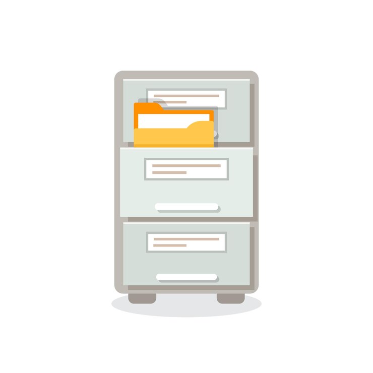 Vector icono de gabinete de oficina en estilo plano ilustración vectorial de almacenamiento de muebles en un fondo aislado letrero concepto de negocio de señales neskolko znacenij