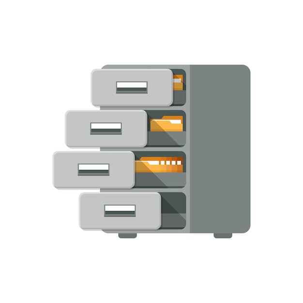 Icono de gabinete de oficina en estilo plano Ilustración vectorial de almacenamiento de muebles en un fondo aislado Letrero concepto de negocio de señales Neskolko znacenij