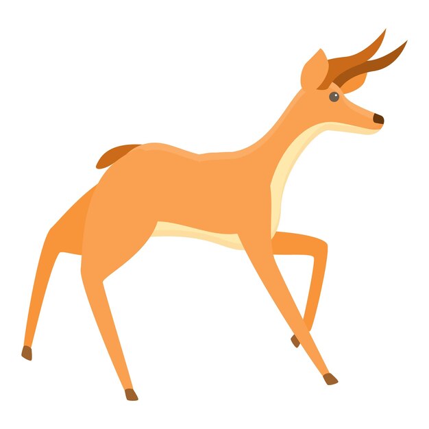 Icono de la gacela asustada Icono vectorial de la gazela asustada para el diseño web aislado sobre fondo blanco
