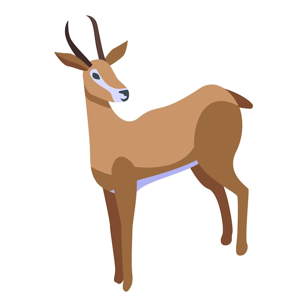 Icono de gacela impala Isométrico de icono de vector de gacela impala para diseño web aislado sobre fondo blanco