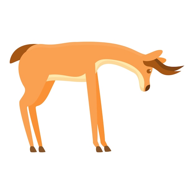 Icono de la gacela linda Icono vectorial de la gazela linda para el diseño web aislado en fondo blanco