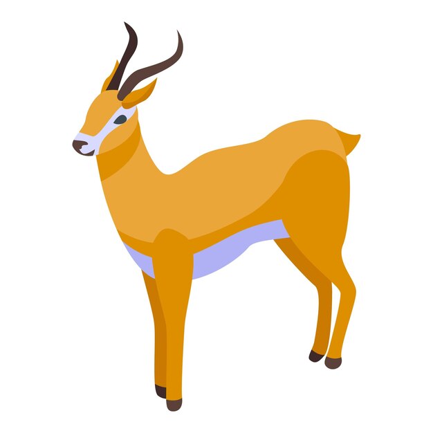 Icono de gacela safari Isométrico de icono de vector de gacela safari para diseño web aislado sobre fondo blanco