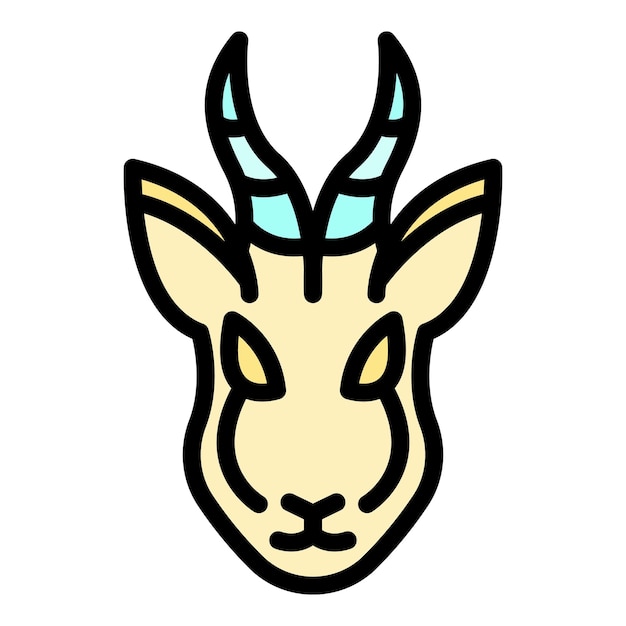 Icono de la gacela silvestre Contorno del icono vectorial de la gacella silvestre Color plano aislado