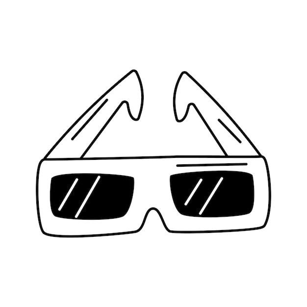 El icono de las gafas 3D con fondo blanco