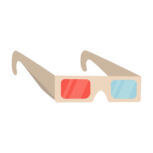 Icono de gafas 3D Ilustración plana del icono de gafas 4D para el diseño web