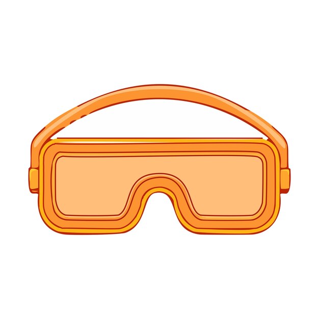 Icono de gafas 3D naranja en estilo de dibujos animados aislado en fondo blanco Ilustración vectorial de símbolo de realidad virtual