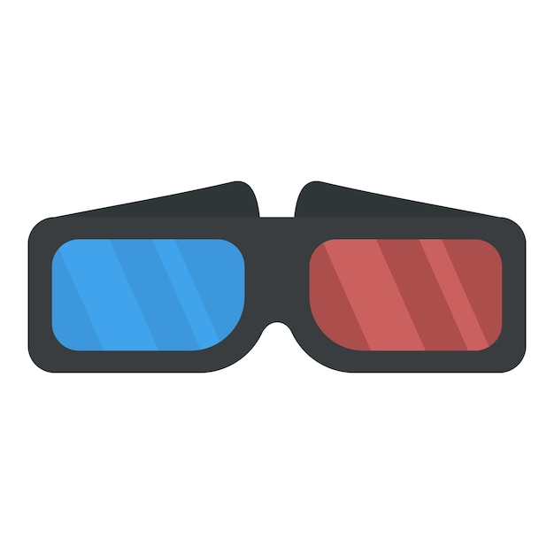 Icono de gafas de cine 3d Ilustración plana de icono de vector de gafas de cine 3d para diseño web