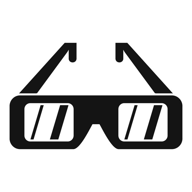 Icono de gafas de cine 3d Ilustración simple del icono de vector de gafas de cine 3d para diseño web aislado sobre fondo blanco
