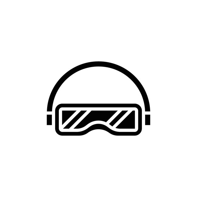El icono de las gafas de esquí, el sello del logotipo, el contorno vectorial del conjunto