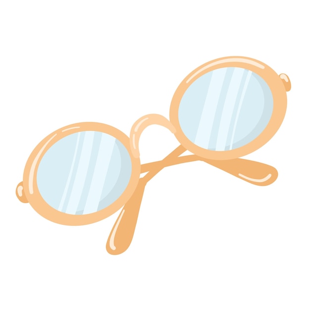 Icono de gafas en estilo de dibujos animados gafas pastel redondas planas para ilustración vectorial de visión aisladas en