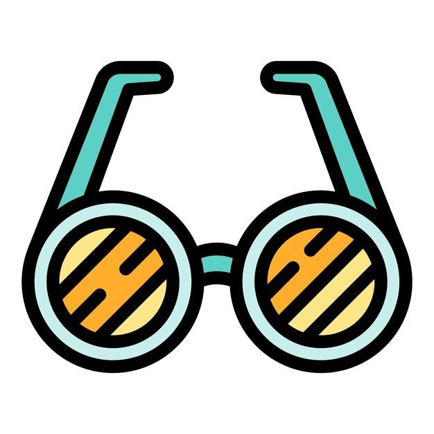 Icono de gafas de fiesta Contorno Icono de vector de gafas de fiesta para diseño web aislado en color plano de fondo blanco