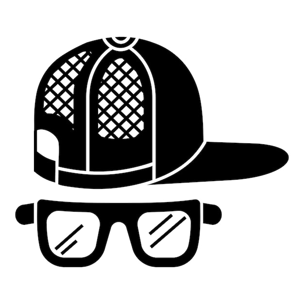 Vector icono de gafas de gorra de béisbol ilustración simple de icono de vector de gafas de gorra de béisbol para diseño web aislado sobre fondo blanco