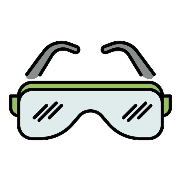 Icono de gafas de hip hop Contorno gafas de hip hop vector icono color plano aislado