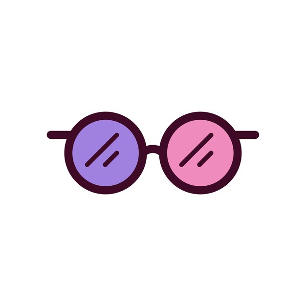 Icono de gafas Ilustración vectorial Icono de color lineal de gafas