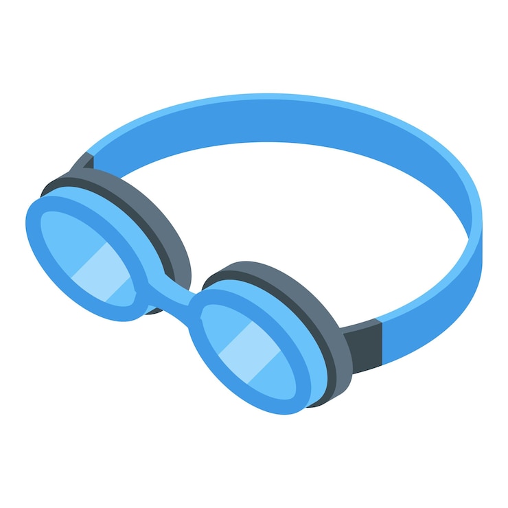 Vector icono de gafas de natación vector isométrico traje profundo buzo submarino