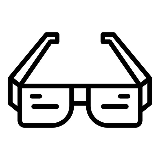 Icono de gafas de película Contorno Icono de vector de gafas de película para diseño web aislado sobre fondo blanco