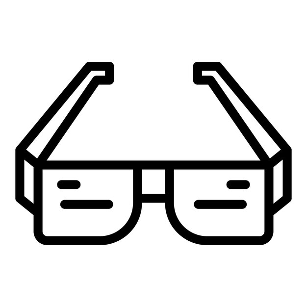 Icono de gafas de película Contorno Icono de vector de gafas de película para diseño web aislado sobre fondo blanco