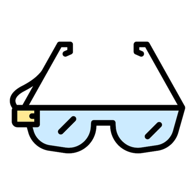 Icono de gafas de realidad virtual Contorno Icono de vector de gafas de realidad virtual para diseño web aislado en color plano de fondo blanco