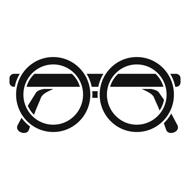 El icono de las gafas redondas negras de estilo simple