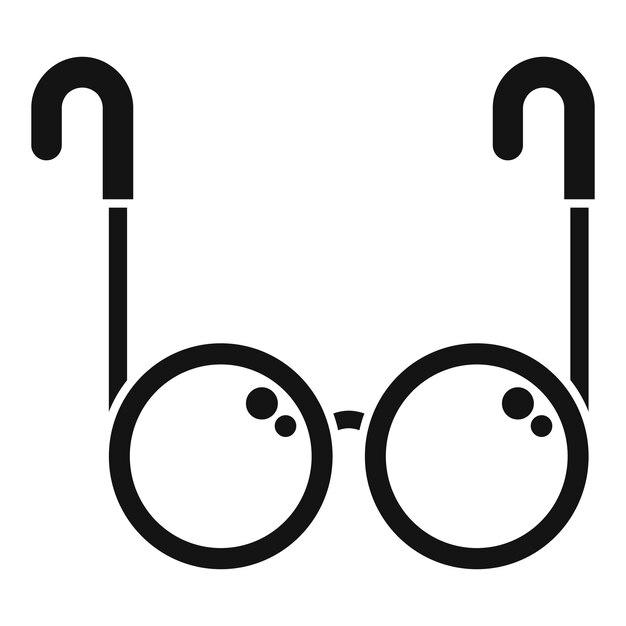 El icono de las gafas redondas negras de estilo simple