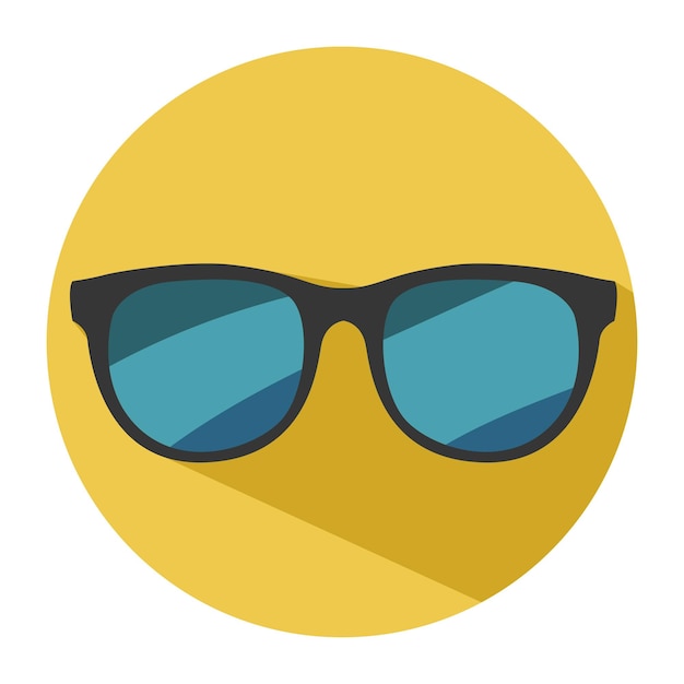 Icono de gafas de sol en el círculo amarillo
